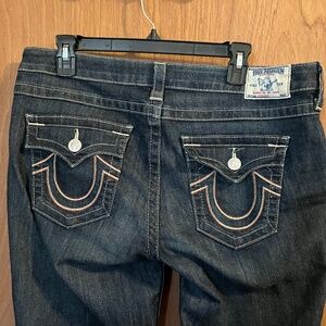 True Religion Ricky Straight Jeans World Tour Dark Wash Size 33